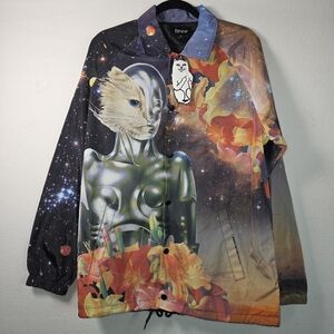 Nwt Ripndip Galactica Coaches Jacket Black Sz L